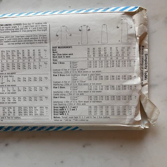 Simplicity Pattern 6208 V Neck Wrap Dress Pockets Collar Women's Size 10-12-14 - Picture 7 of 8